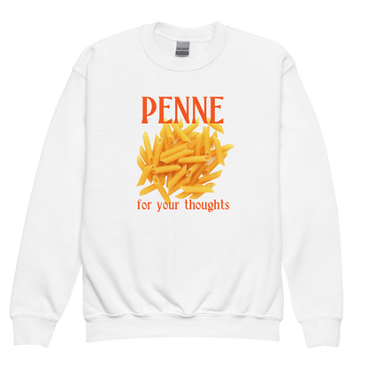 Penne For Your Thoughts Youth / Kids Sweatshirt - Polychrome Goods 🍊