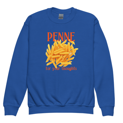 Penne For Your Thoughts Youth / Kids Sweatshirt - Polychrome Goods 🍊