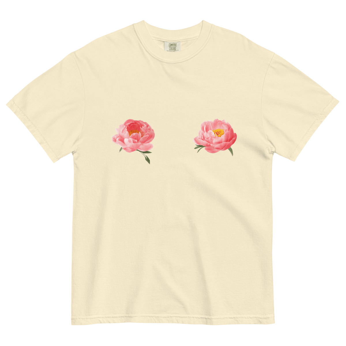 Pink Peony Flower Tits T-shirt - Polychrome Goods 🍊