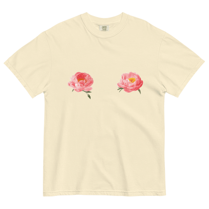 Pink Peony Flower Tits T-shirt - Polychrome Goods 🍊