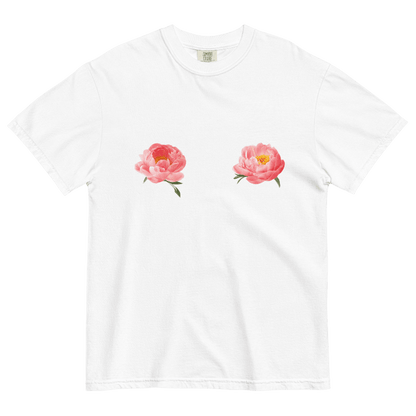 Pink Peony Flower Tits T-shirt - Polychrome Goods 🍊