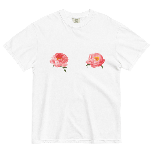 Pink Peony Flower Tits T-shirt - Polychrome Goods 🍊