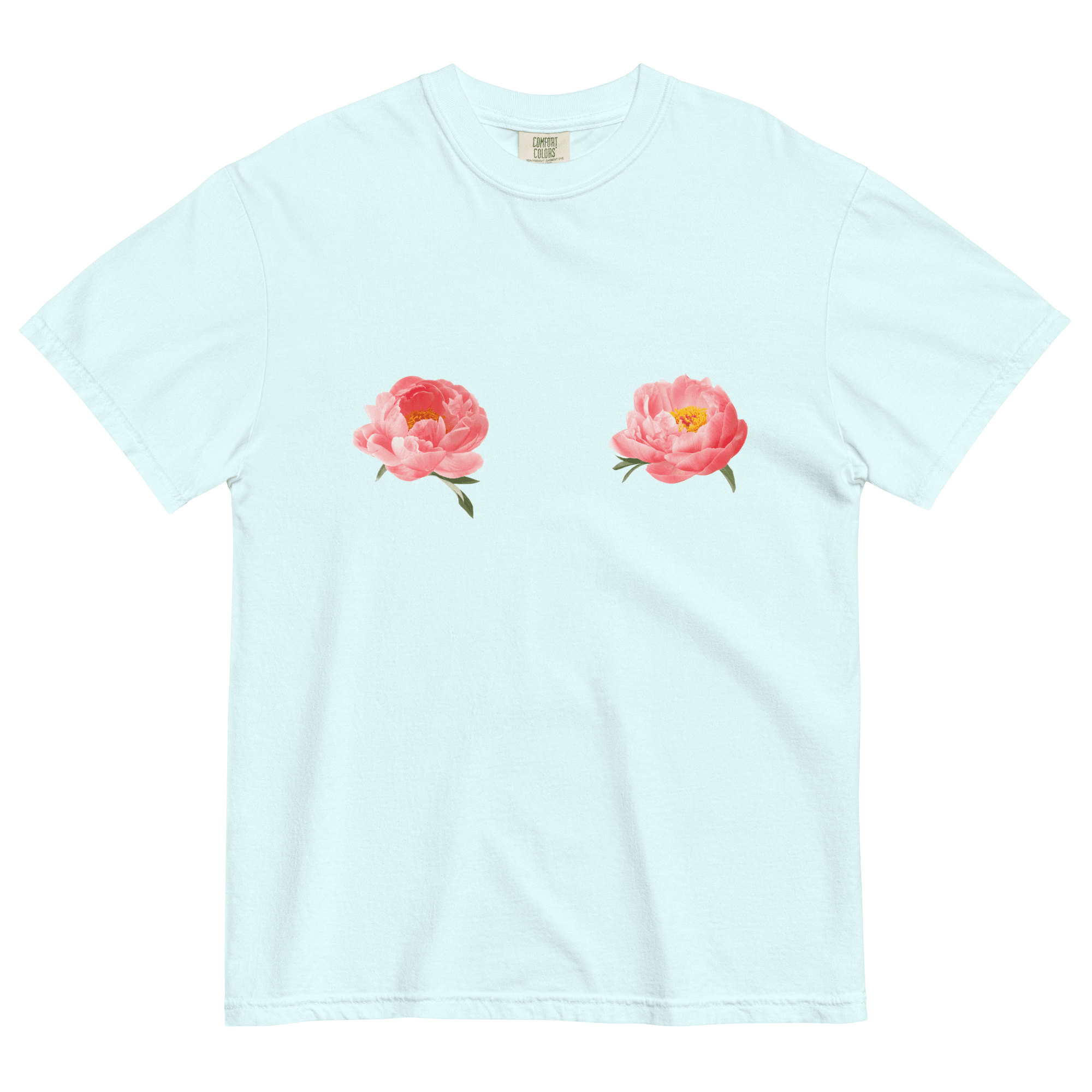 Pink Peony Flower Tits T-shirt - Polychrome Goods 🍊