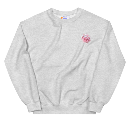 Pink Rose Flower Embroidered Sweatshirt