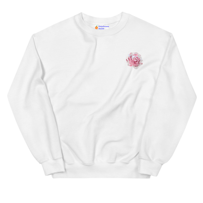 Pink Rose Flower Embroidered Sweatshirt