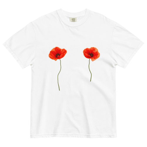 poppy-flower-tits-shirt-733305