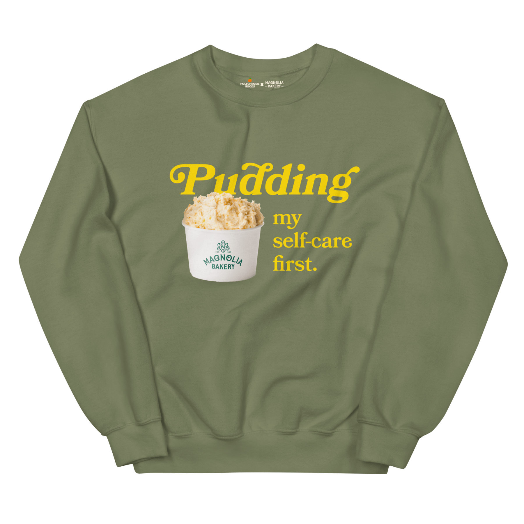 Pudding My Self - Care First Sweatshirt – Magnolia Bakery x Polychrome Goods - Polychrome Goods