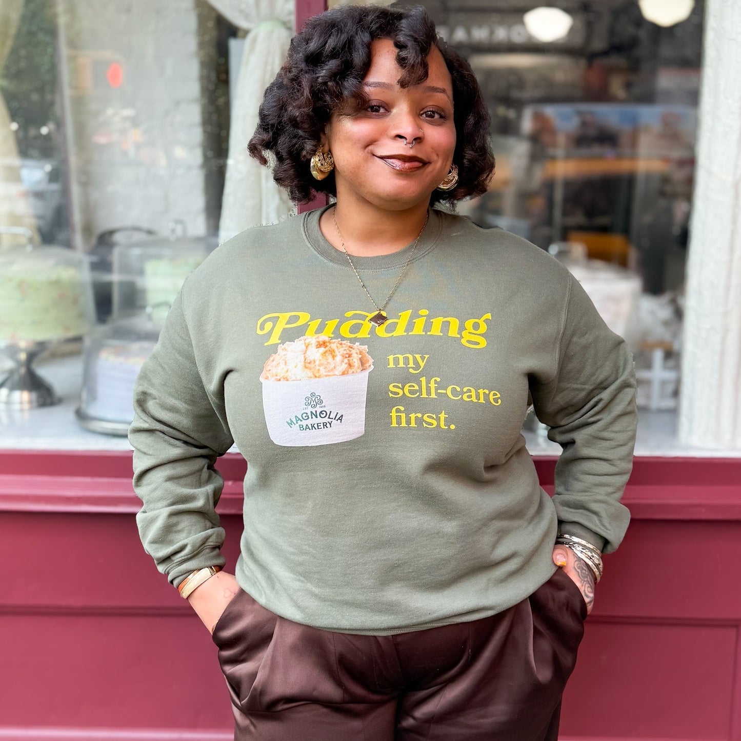Pudding My Self - Care First Sweatshirt – Magnolia Bakery x Polychrome Goods - Polychrome Goods 🍊