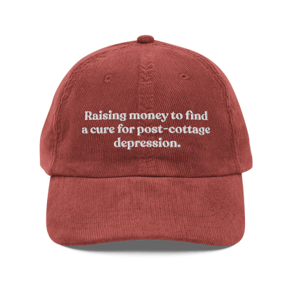 Raising money to find a cure for post - cottage depression. Hat - Polychrome Goods