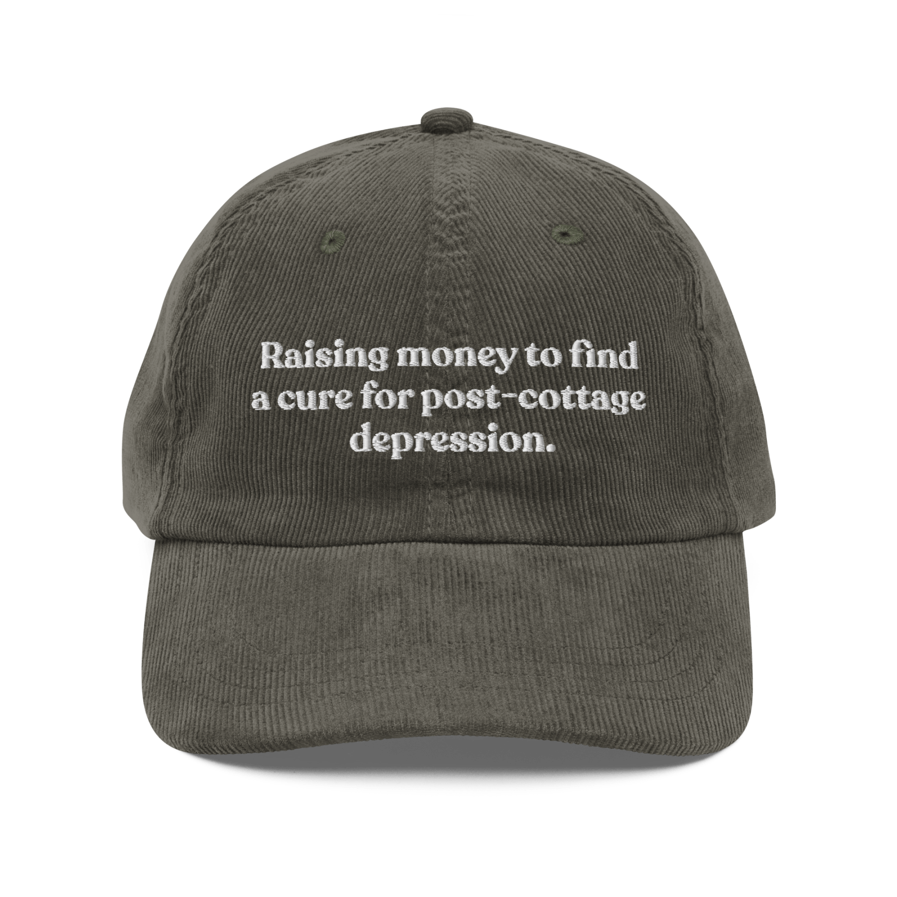 Raising money to find a cure for post - cottage depression. Hat - Polychrome Goods