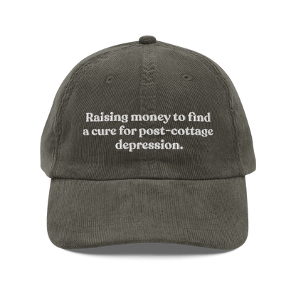 Raising money to find a cure for post - cottage depression. Hat - Polychrome Goods