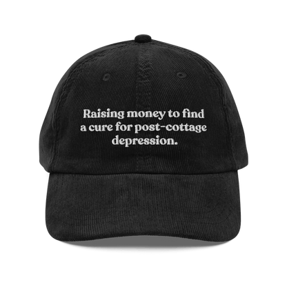Raising money to find a cure for post - cottage depression. Hat - Polychrome Goods
