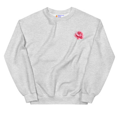 Red Rose Flower Embroidered Sweatshirt