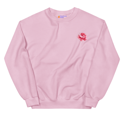 Red Rose Flower Embroidered Sweatshirt