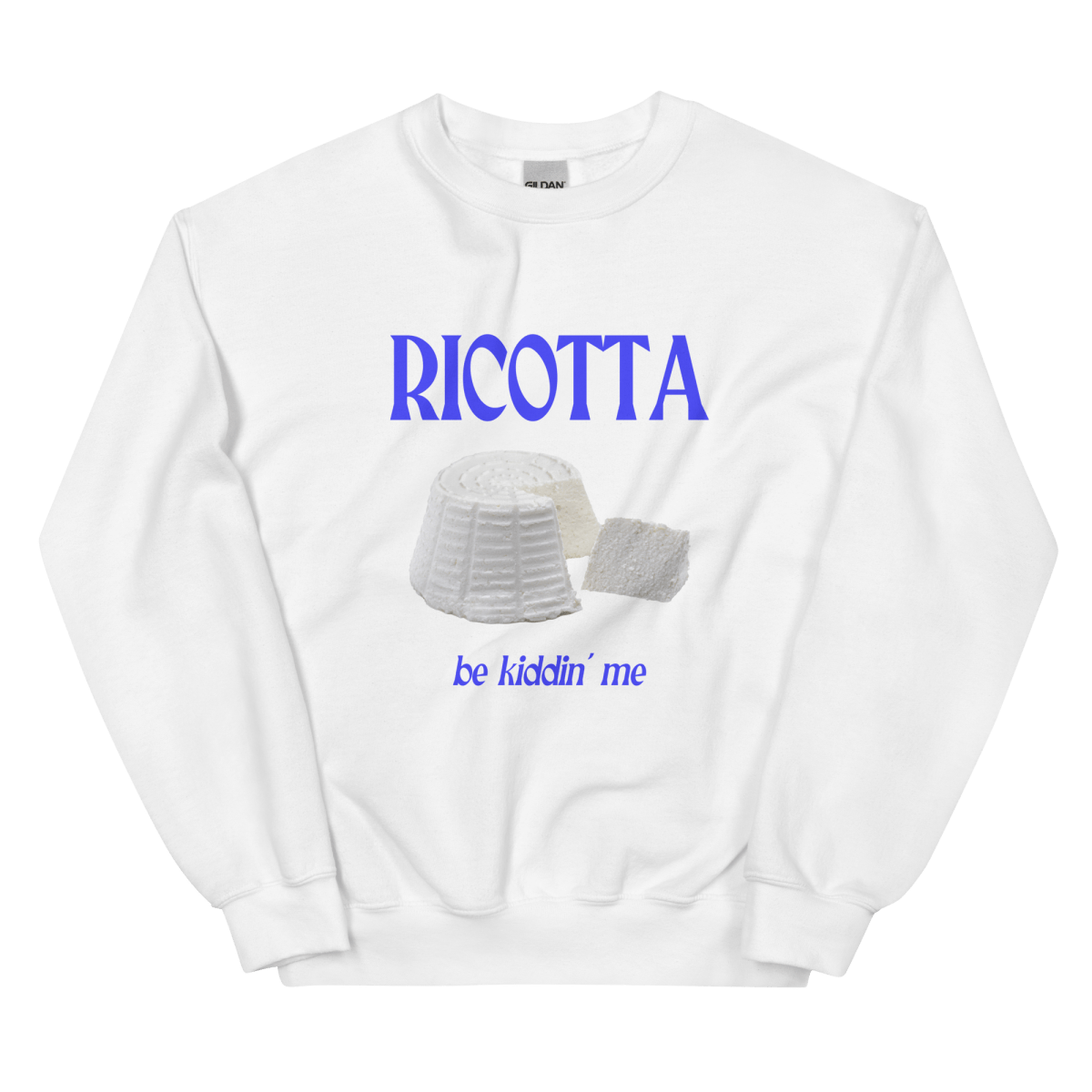 RICOTTA Be Kiddin' Me Cheese Sweatshirt 🧀 - Polychrome Goods 🍊