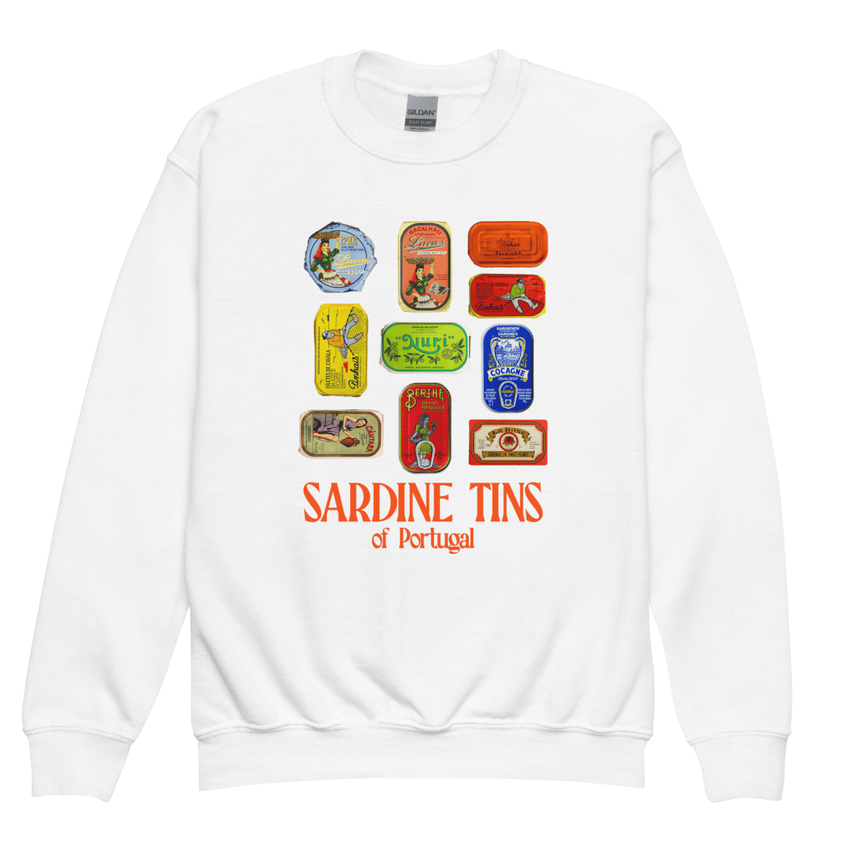 Sardine Tins of Portugal Youth Kids Sweatshirt - Polychrome Goods 🍊