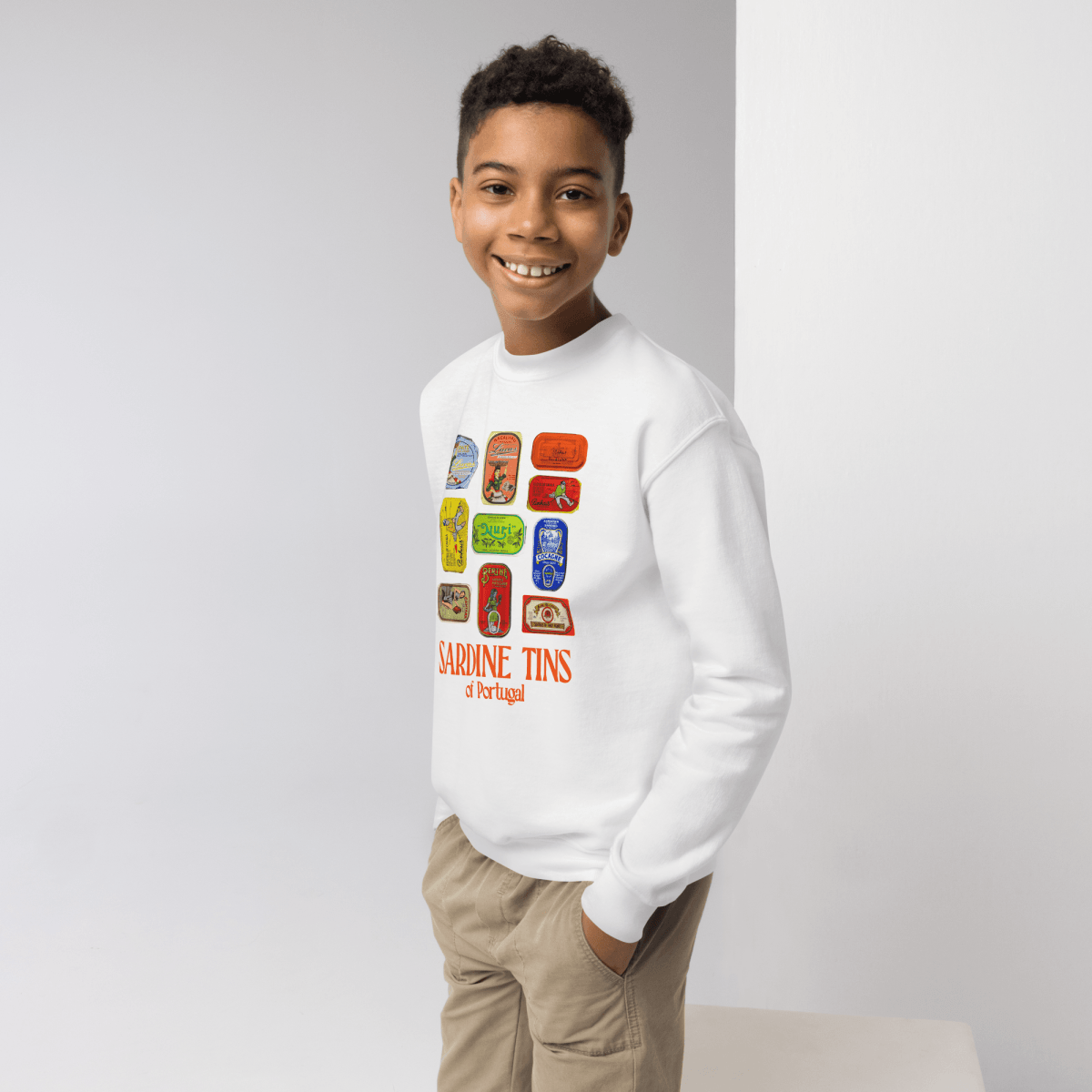 Sardine Tins of Portugal Youth Kids Sweatshirt - Polychrome Goods 🍊