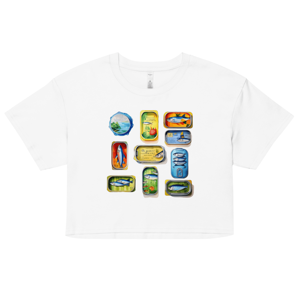 Sardine Tins Watercolor Crop Top - Polychrome Goods 🍊