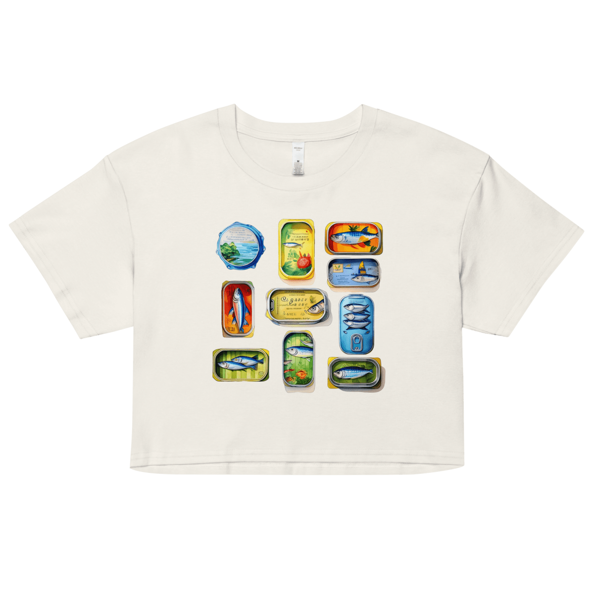 Sardine Tins Watercolor Crop Top - Polychrome Goods 🍊