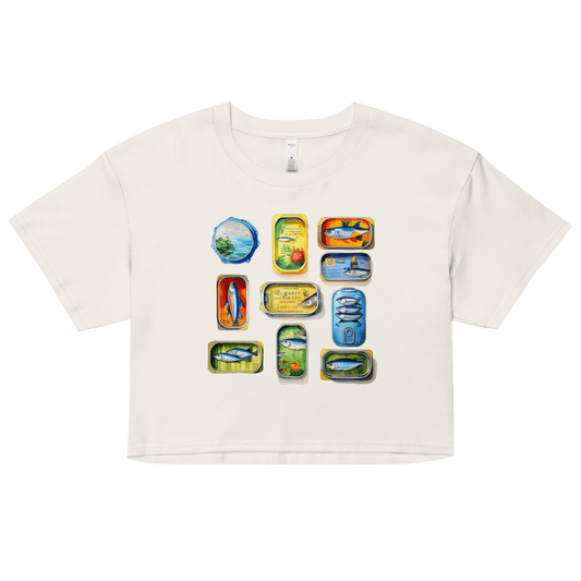 Sardine Tins Watercolor Crop Top - Polychrome Goods 🍊