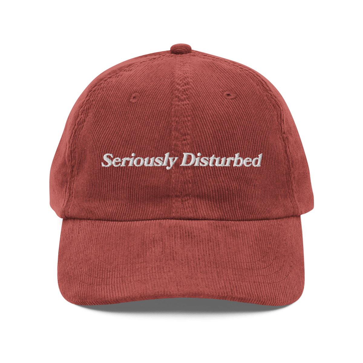 Seriously Disturbed Embroidered Corduroy Hat - Polychrome Goods 🍊