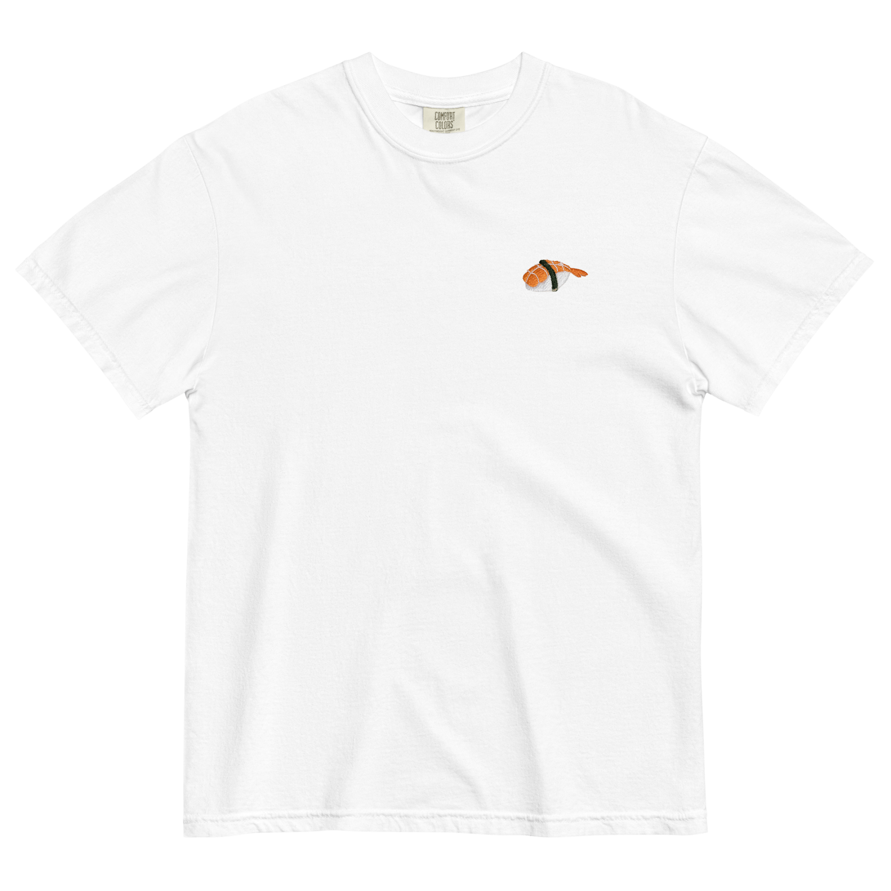 Shrimp Sushi Embroidered T-Shirt 🍤 - Polychrome Goods 🍊