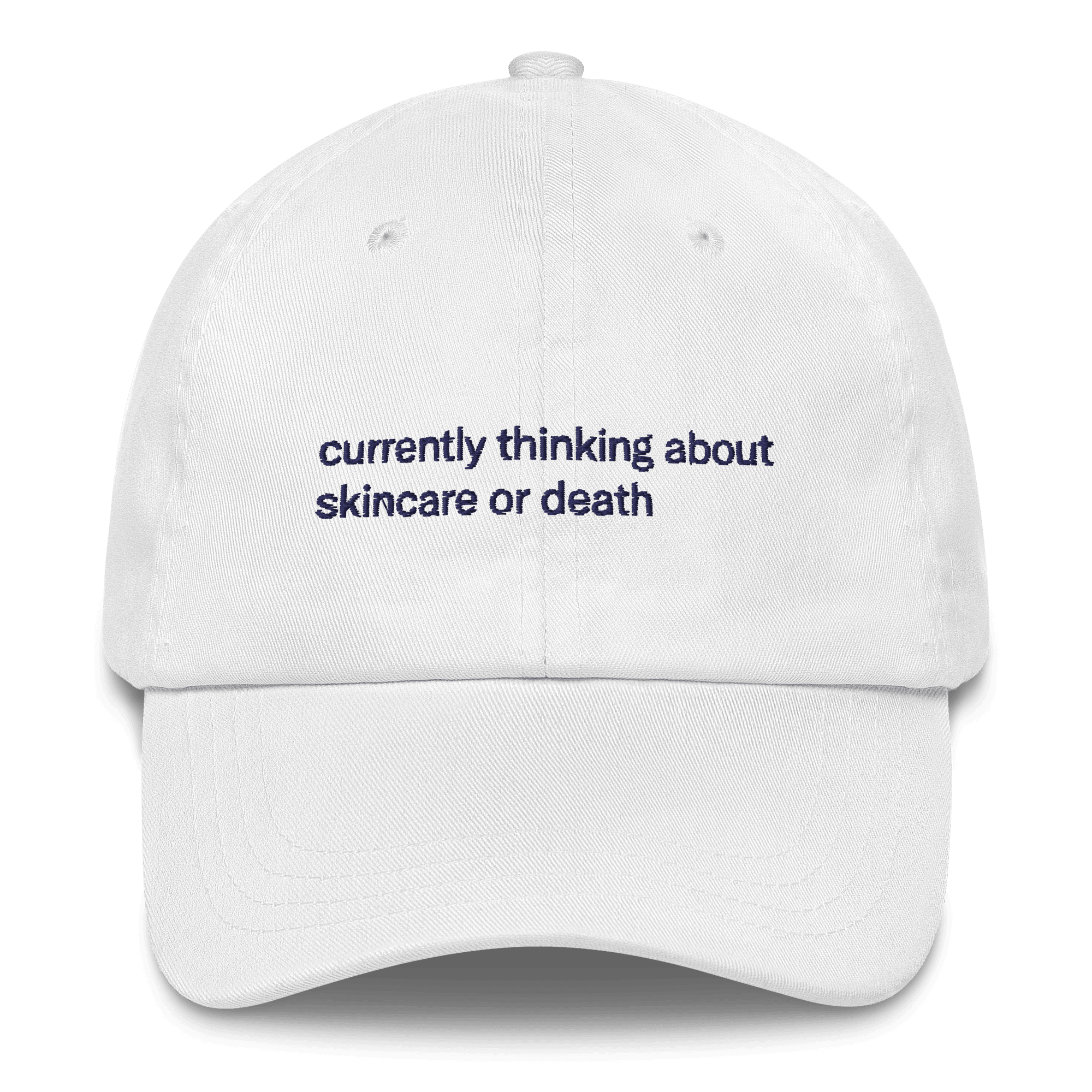 Skincare or Death Embroidered Hat - Polychrome Goods 🍊
