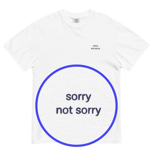 Sorry, Not Sorry Embroidered Shirt - Polychrome Goods 🍊