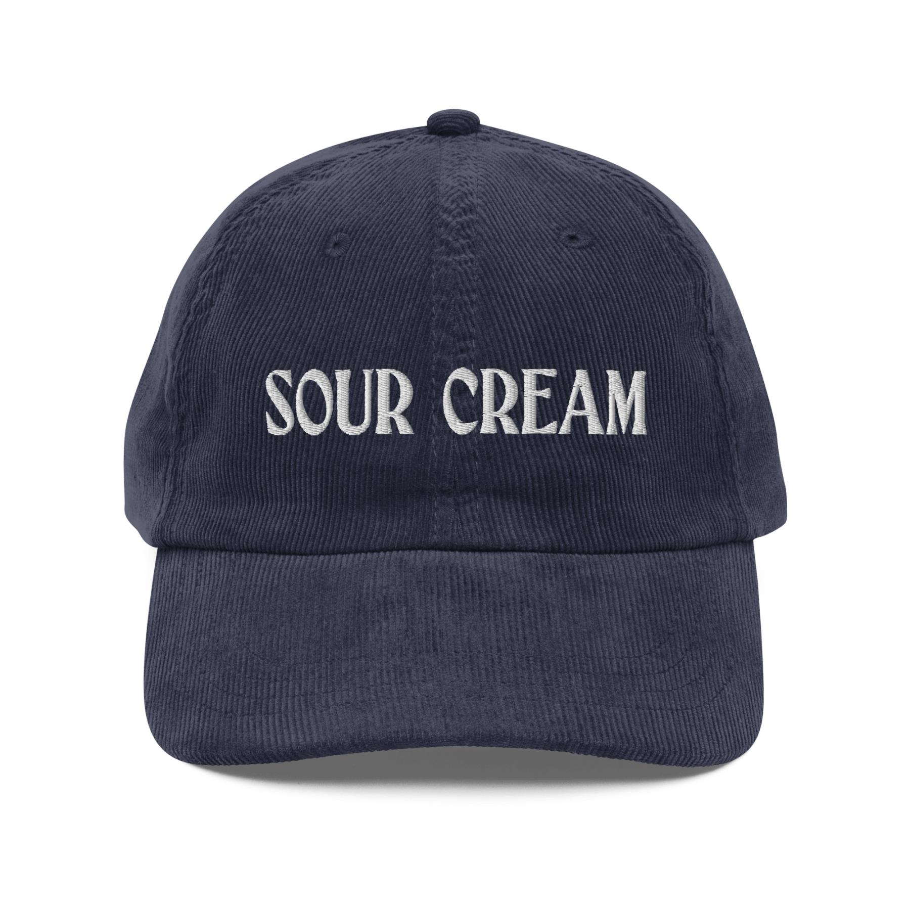 Sour Cream Embroidered Corduroy Hat - Polychrome Goods 🍊
