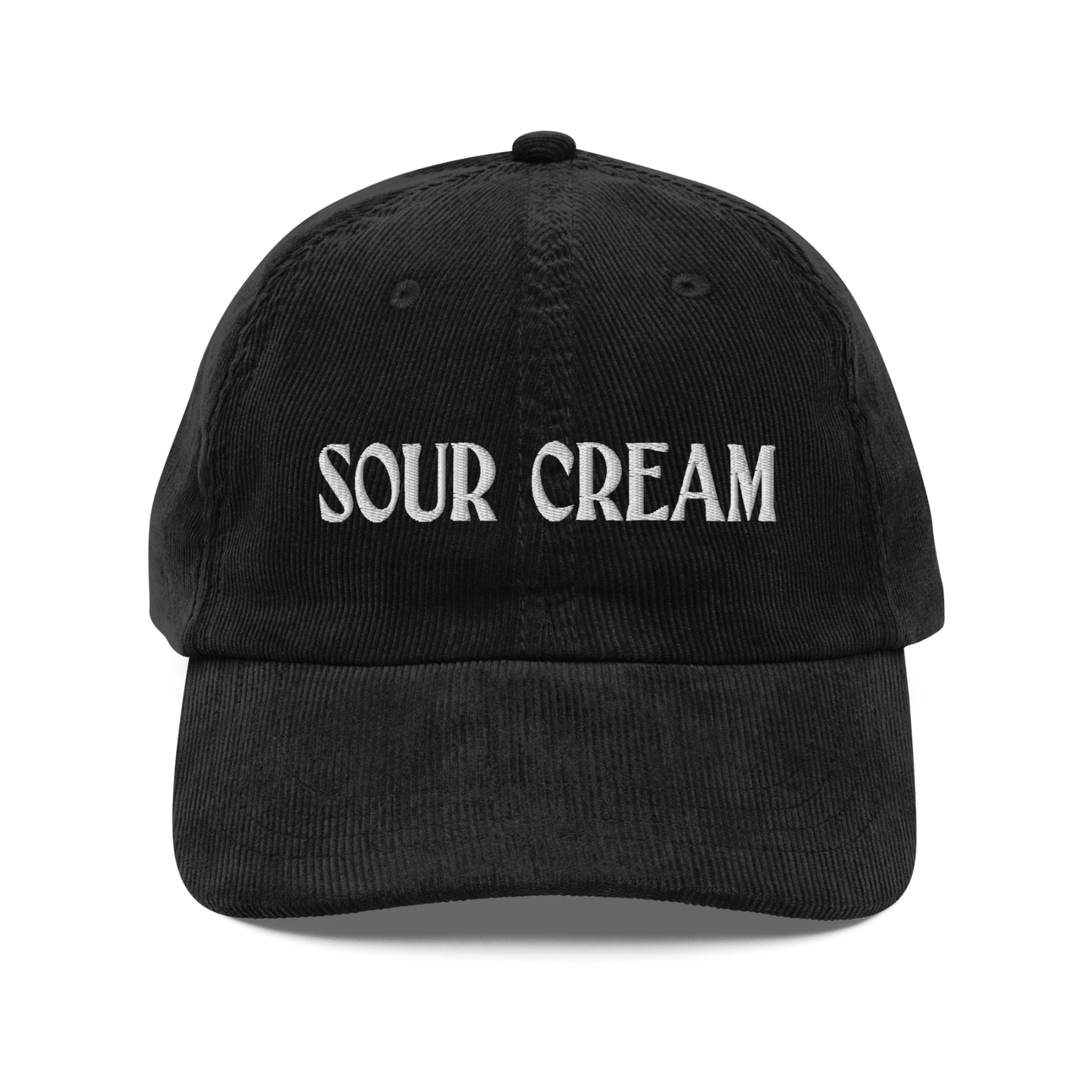 Sour Cream Embroidered Corduroy Hat - Polychrome Goods 🍊