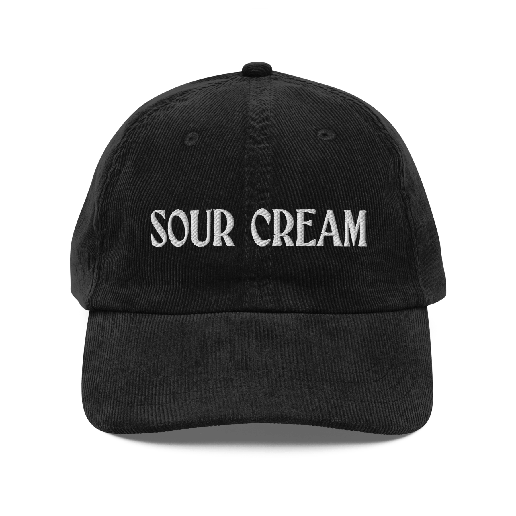 Sour Cream Embroidered Corduroy Hat - Polychrome Goods 🍊