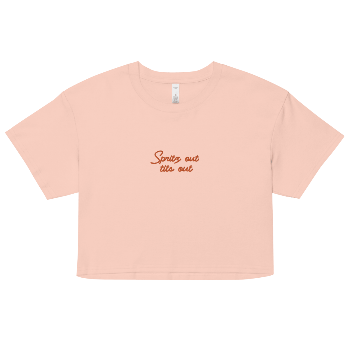 Spritz out, tits out Embroidered Crop Top - Polychrome Goods 🍊