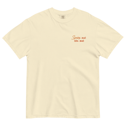 Spritz out, tits out Embroidered T-shirt - Polychrome Goods 🍊