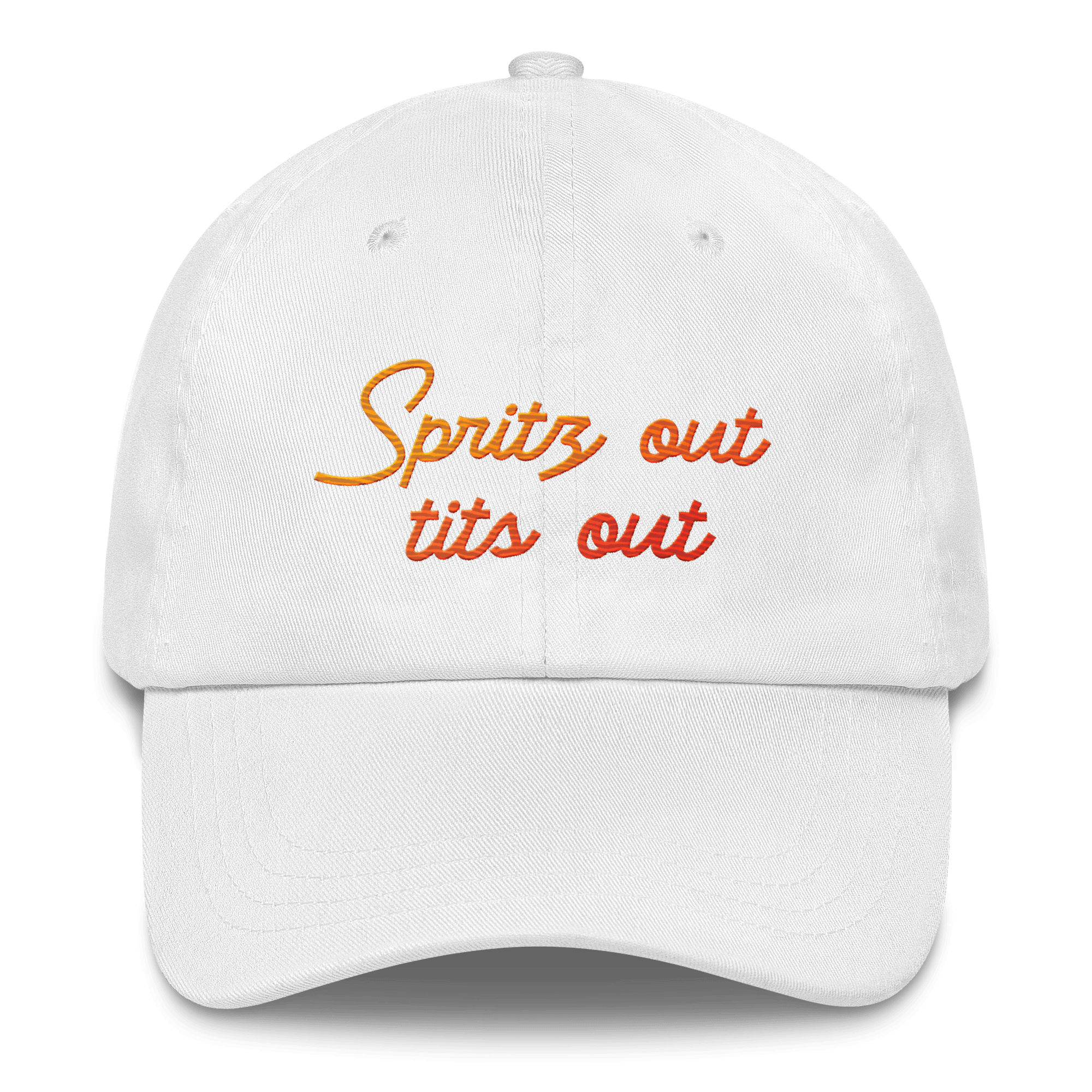 Spritz out, tits out - Gradient Embroidered Hat - Polychrome Goods 🍊