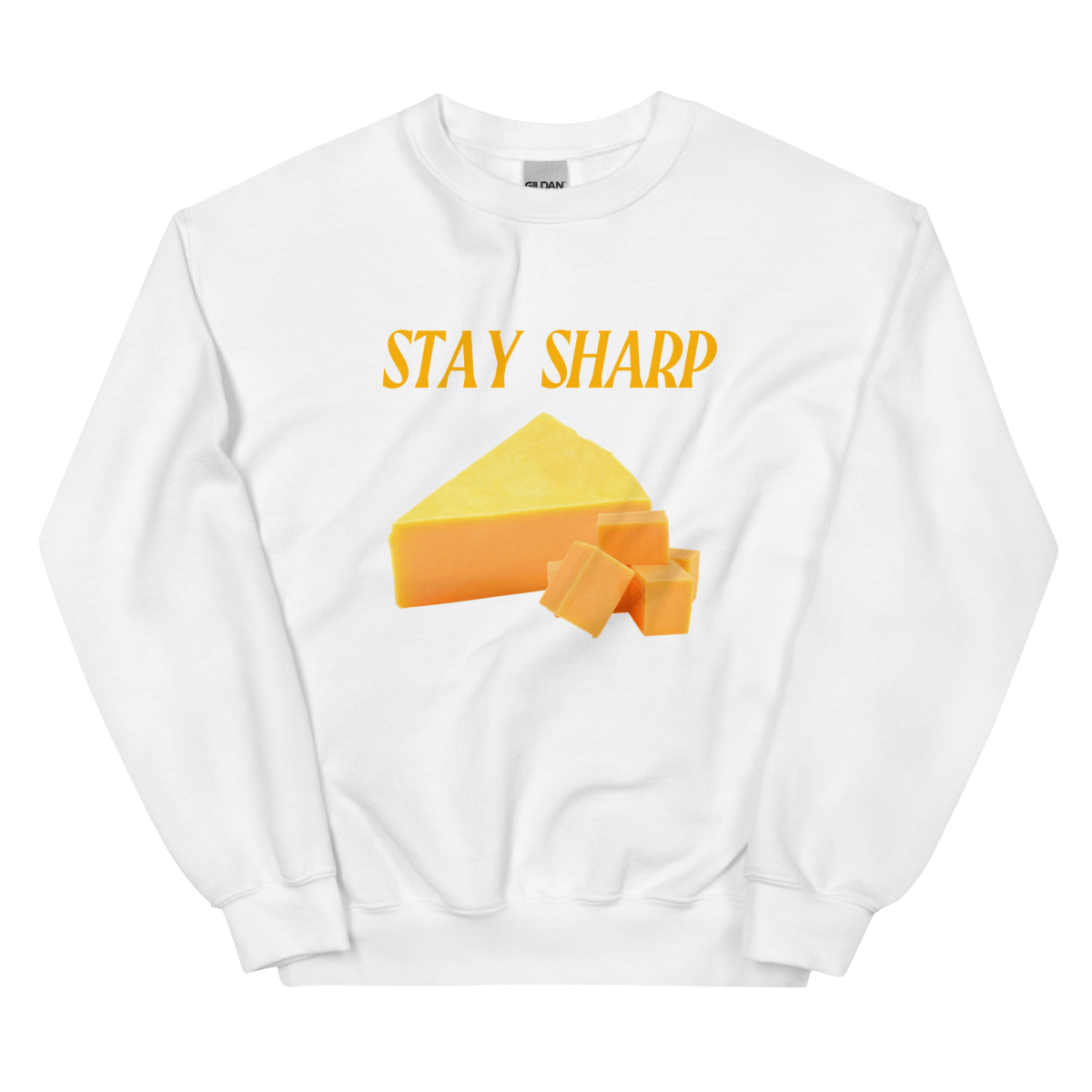 Stay Sharp CHEDDAR Cheese Sweatshirt 🧀 - Polychrome Goods 🍊