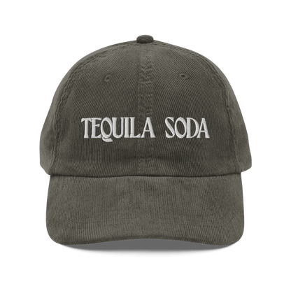 Tequila Soda Embroidered Corduroy Hat - Polychrome Goods