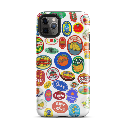 Fruit Stickers 🍊🍒🍋🍍🍏 Phone Case for iPhone (White Background)