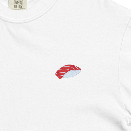 Tuna Sushi 🍣 Embroidered T-Shirt - Polychrome Goods 🍊
