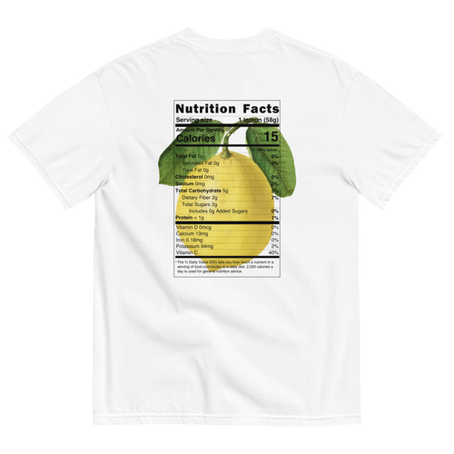 Lemon 🍋 Nutrition Label Shirt