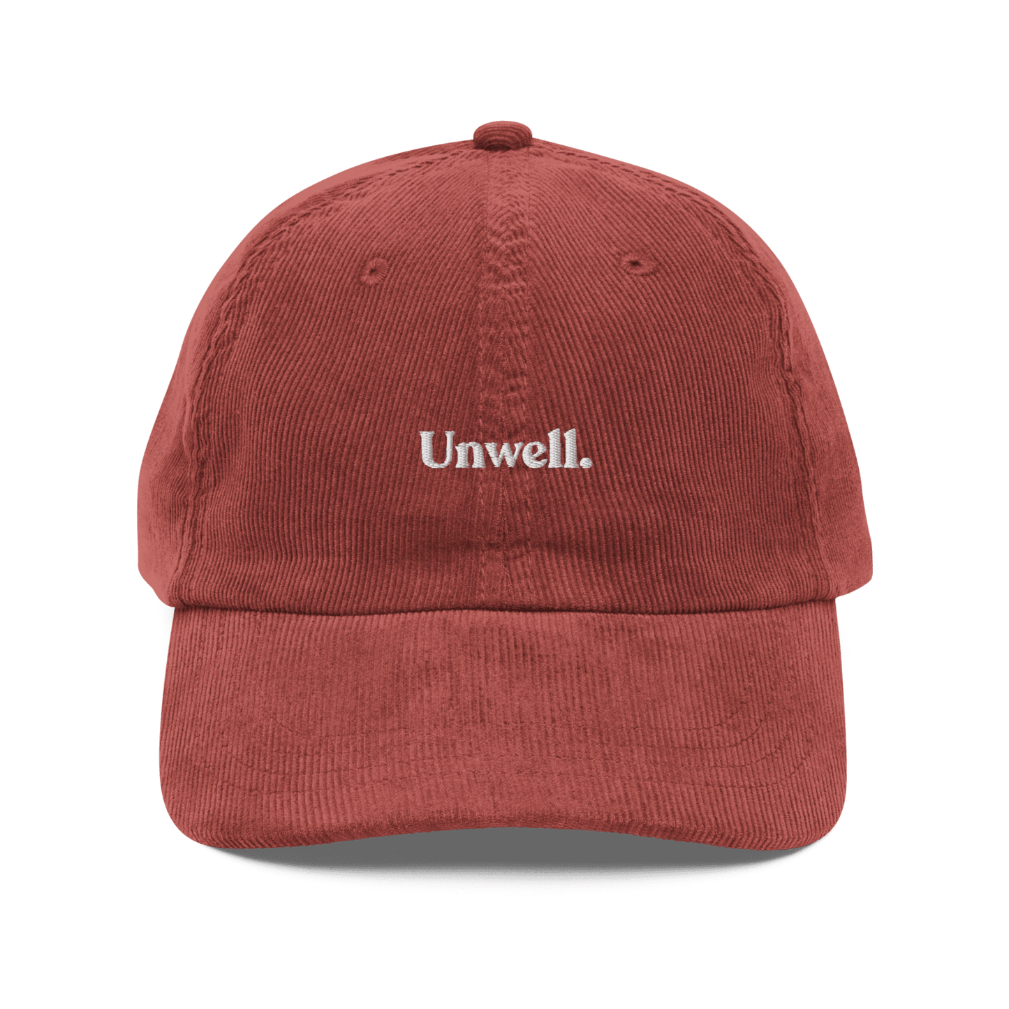 Unwell. Embroidered Corduroy Hat - Polychrome Goods