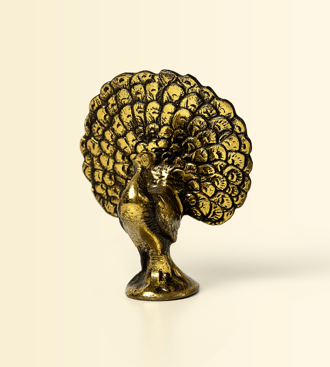 Vintage Brass Peacock Paperweight - Polychrome Goods 🍊