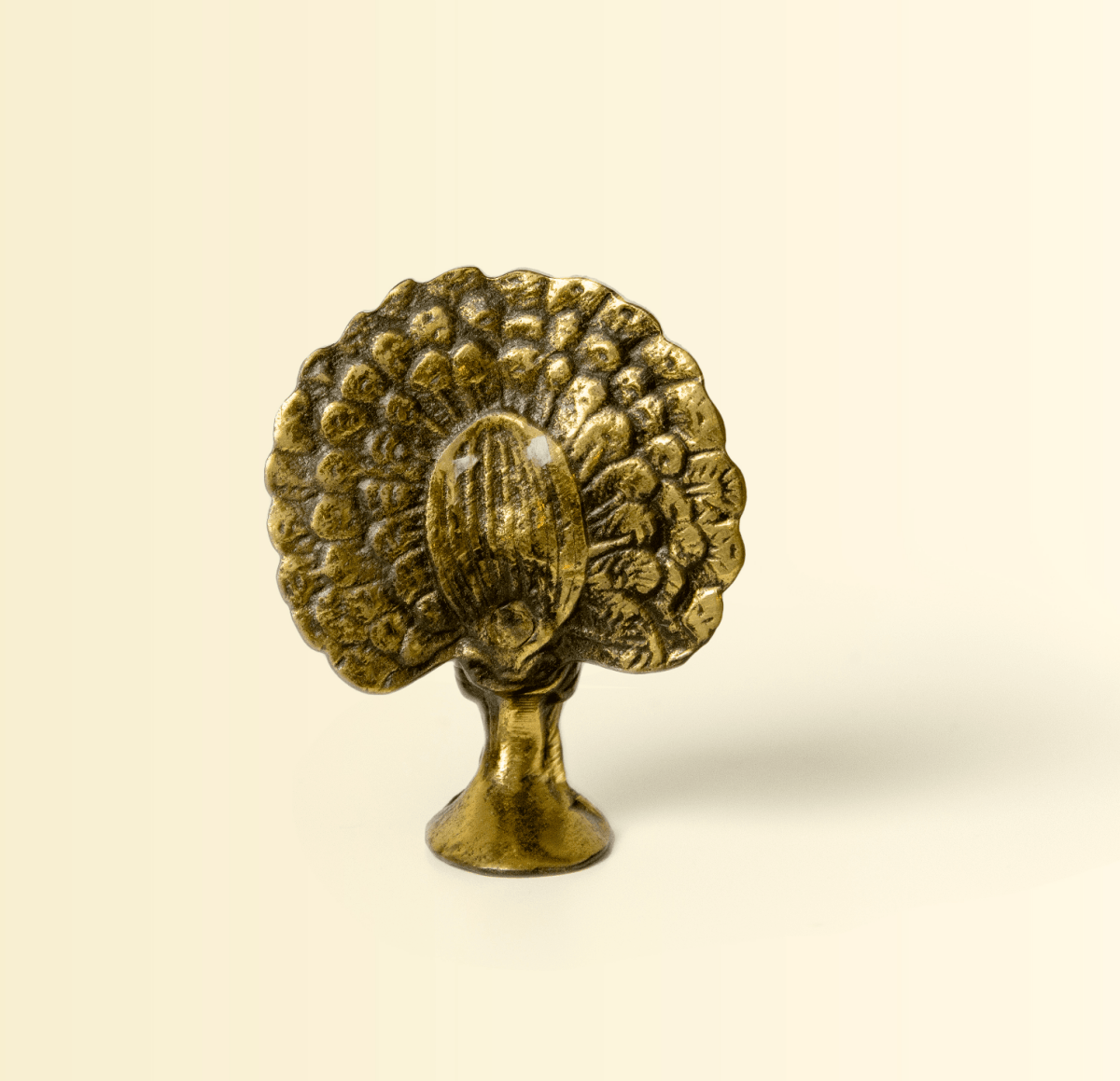 Vintage Brass Peacock Paperweight - Polychrome Goods 🍊