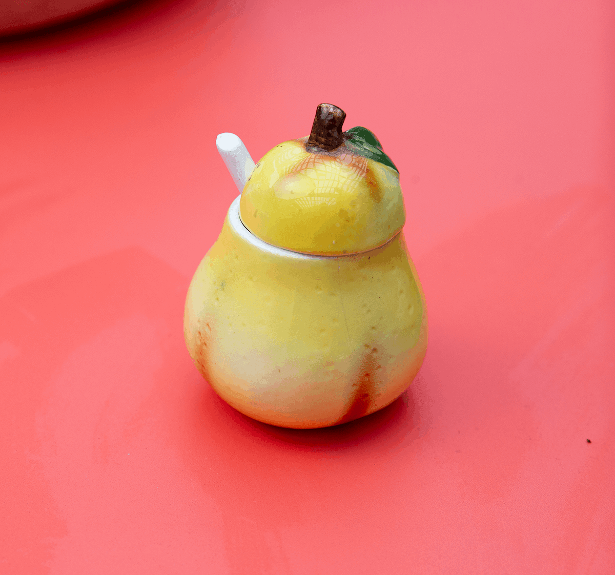 Vintage Ceramic Pear Sugar Dish - Polychrome Goods 🍊