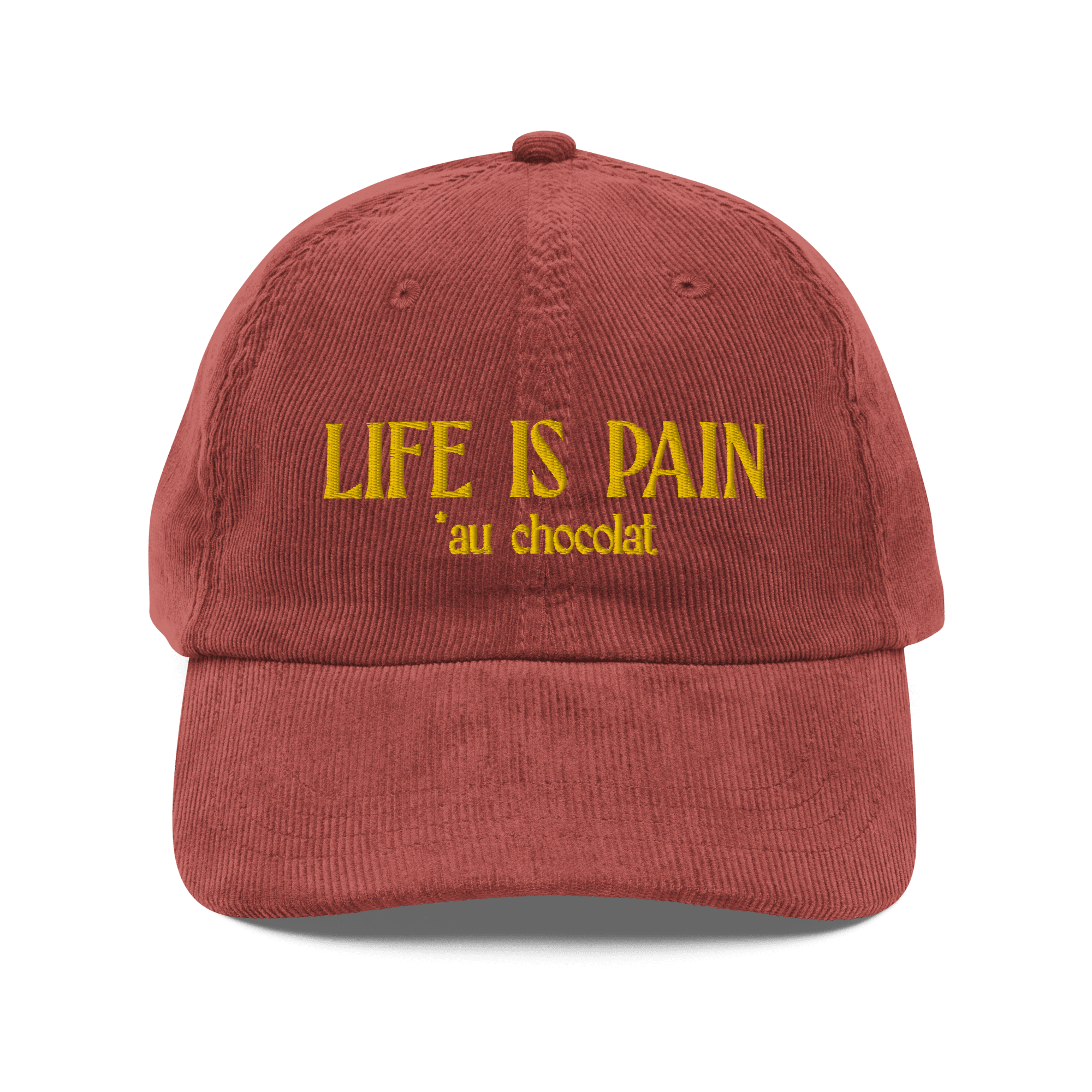 Life Is Pain (AU Chocolat) Embroidered Hat Burgundy
