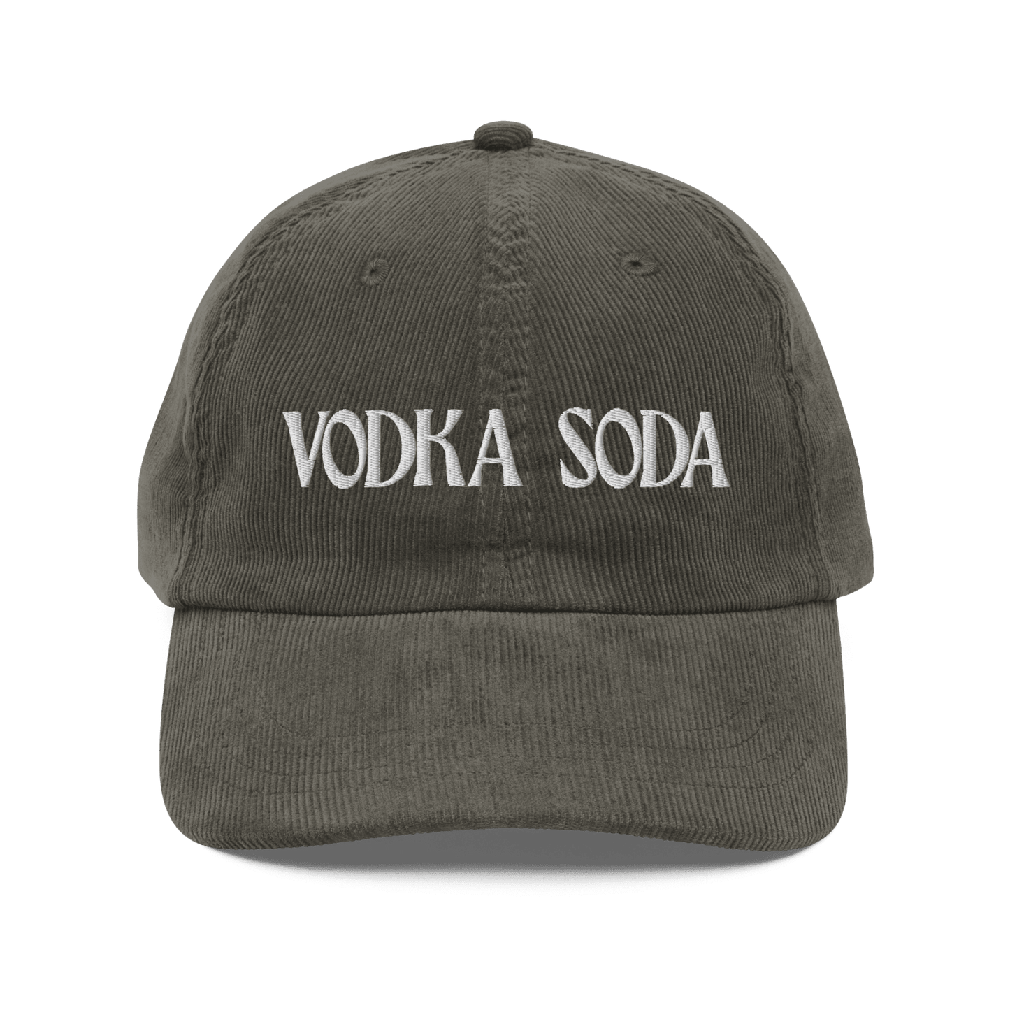 Vodka Soda Embroidered Corduroy Hat - Polychrome Goods