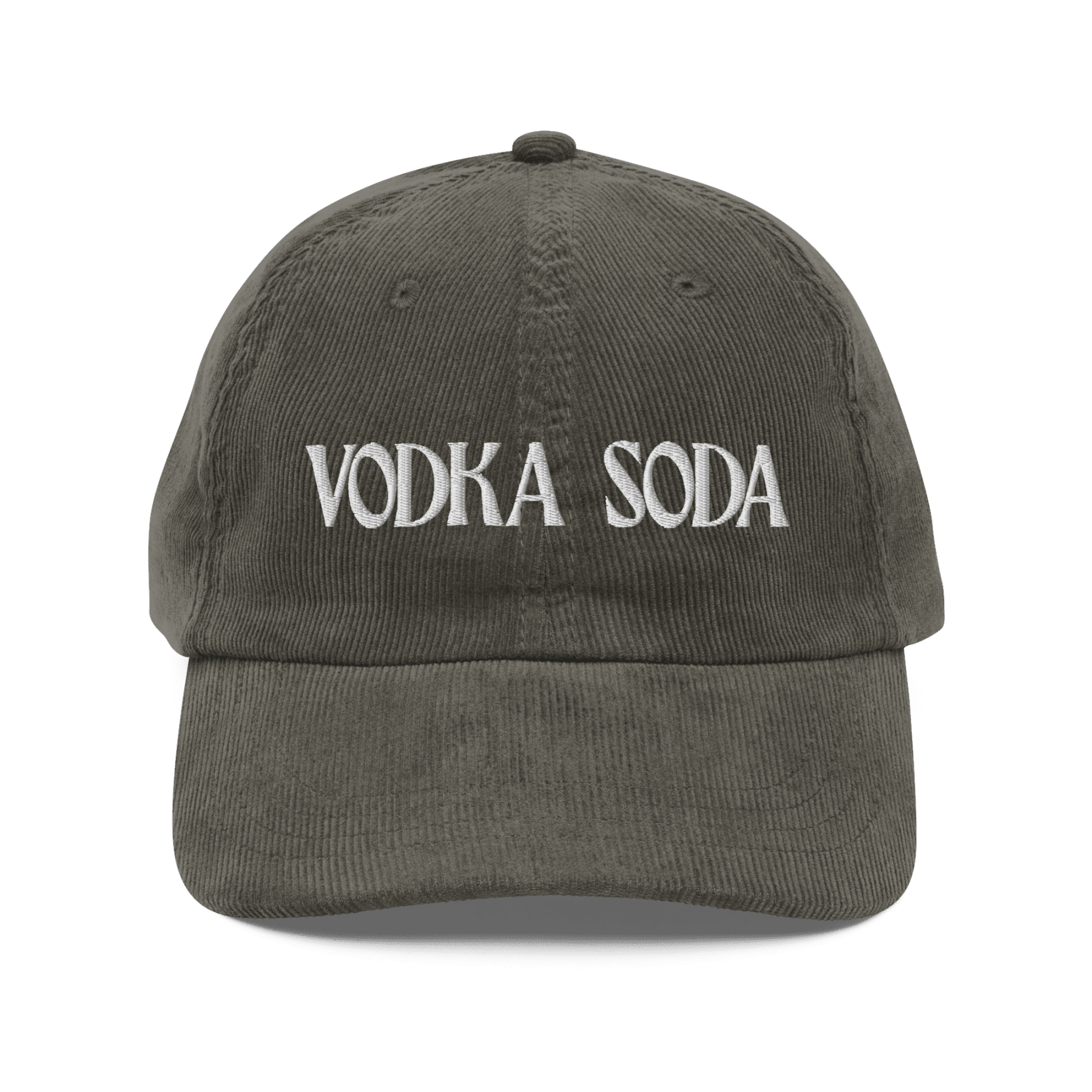 Vodka Soda Embroidered Corduroy Hat - Polychrome Goods