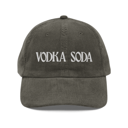 Vodka Soda Embroidered Corduroy Hat - Polychrome Goods