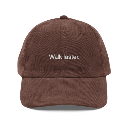 Walk faster. Embroidered Corduroy Hat - Polychrome Goods 🍊