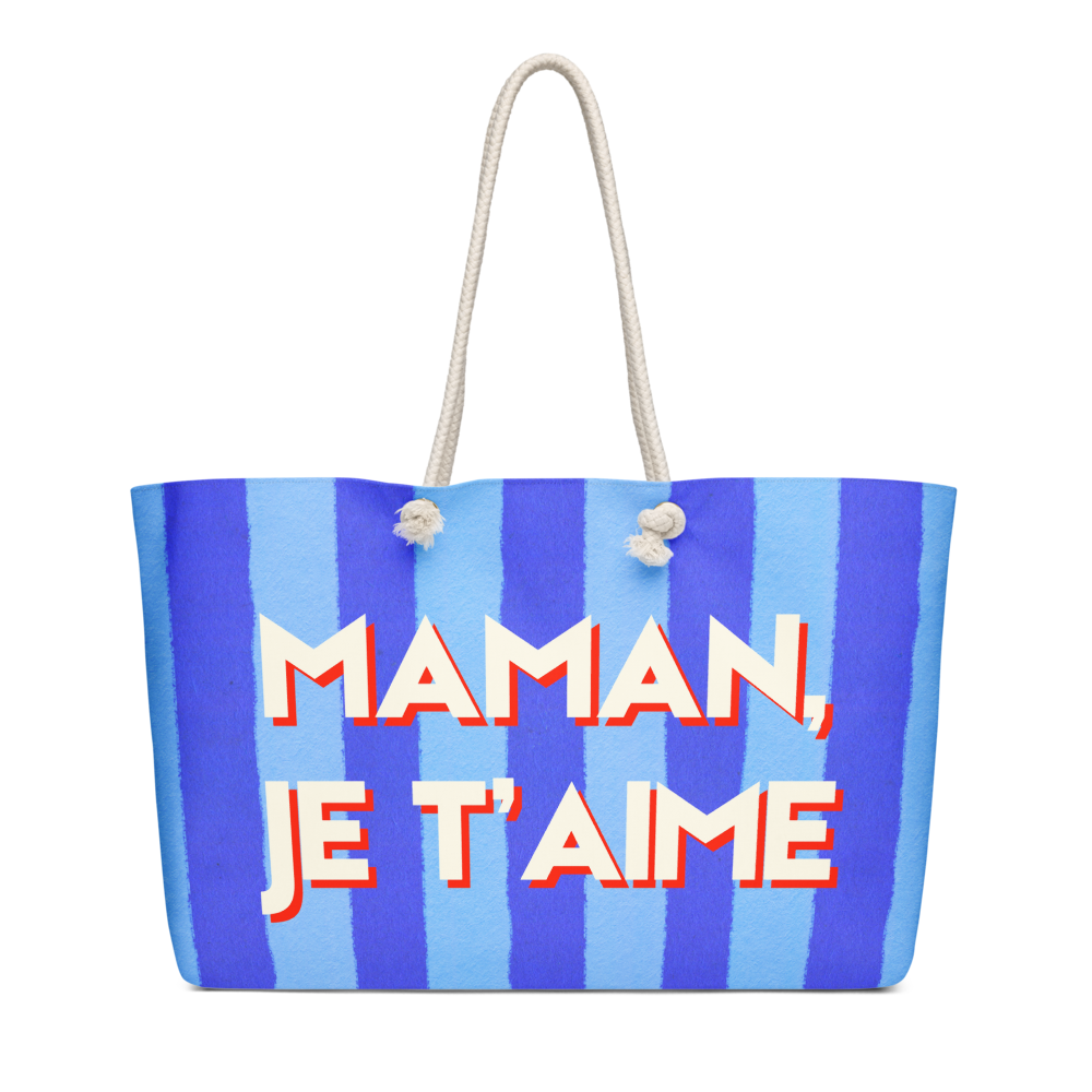 Maman, Je T'Aime Weekender Bag - White