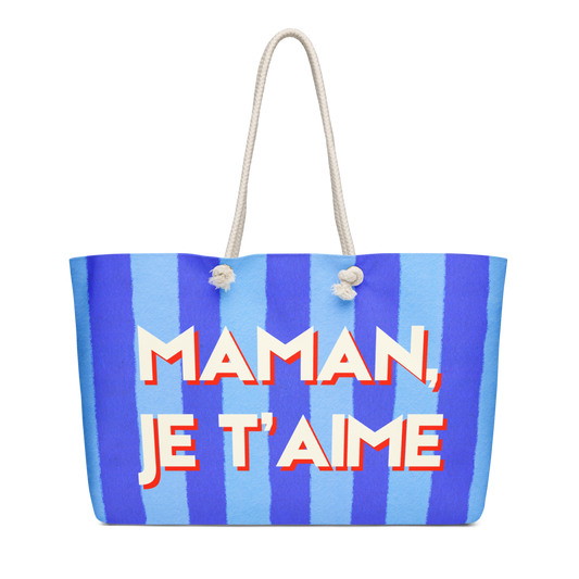 Maman, Je T'Aime Weekender Bag - White